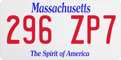 MA license plate 296ZP7