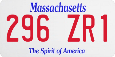 MA license plate 296ZR1