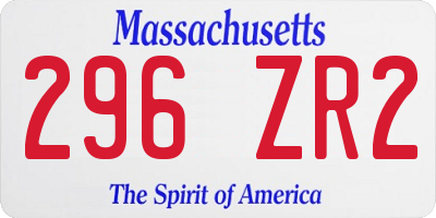 MA license plate 296ZR2
