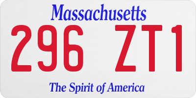 MA license plate 296ZT1