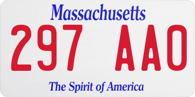 MA license plate 297AA0