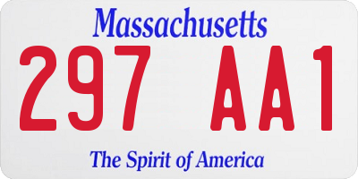 MA license plate 297AA1