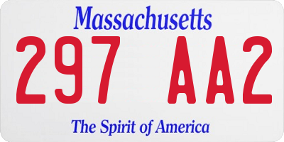 MA license plate 297AA2