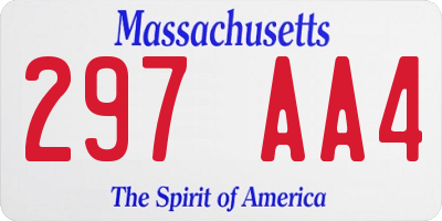MA license plate 297AA4