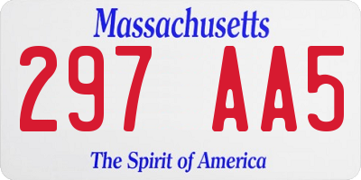 MA license plate 297AA5