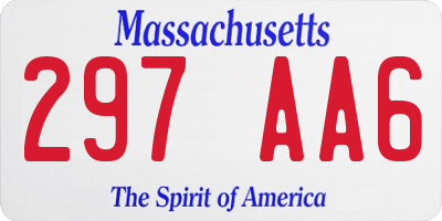 MA license plate 297AA6