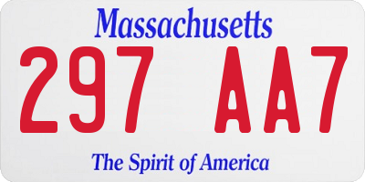 MA license plate 297AA7