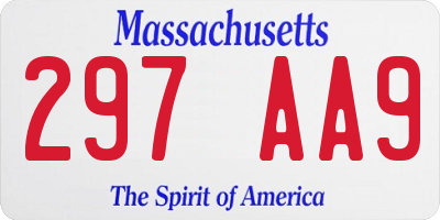MA license plate 297AA9