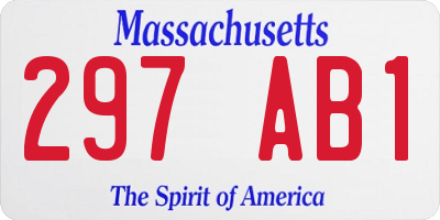 MA license plate 297AB1