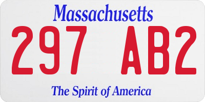 MA license plate 297AB2