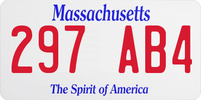 MA license plate 297AB4