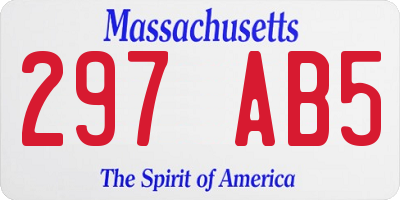MA license plate 297AB5