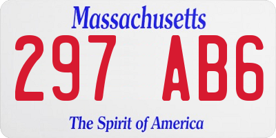 MA license plate 297AB6