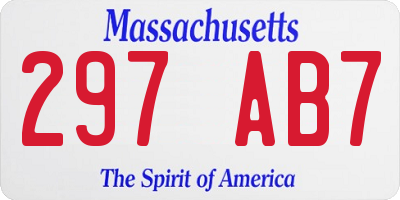 MA license plate 297AB7