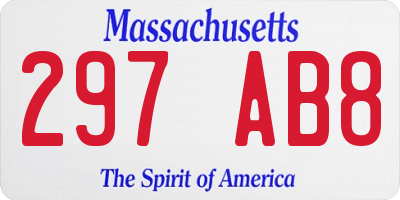 MA license plate 297AB8