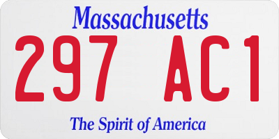 MA license plate 297AC1