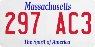MA license plate 297AC3