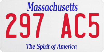 MA license plate 297AC5