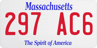 MA license plate 297AC6