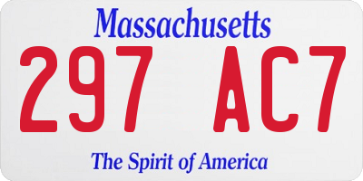 MA license plate 297AC7