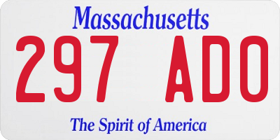 MA license plate 297AD0