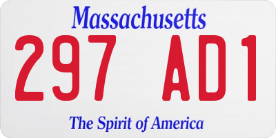 MA license plate 297AD1