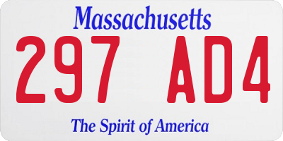 MA license plate 297AD4