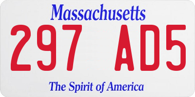 MA license plate 297AD5