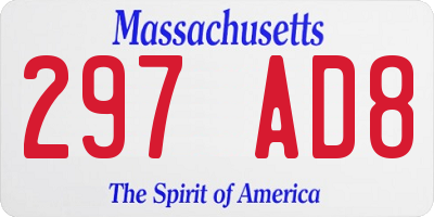 MA license plate 297AD8
