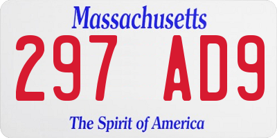 MA license plate 297AD9