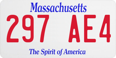 MA license plate 297AE4
