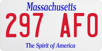 MA license plate 297AF0