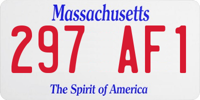 MA license plate 297AF1
