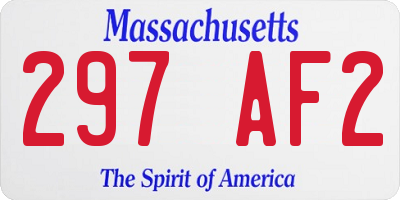 MA license plate 297AF2