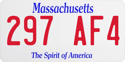 MA license plate 297AF4