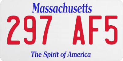 MA license plate 297AF5