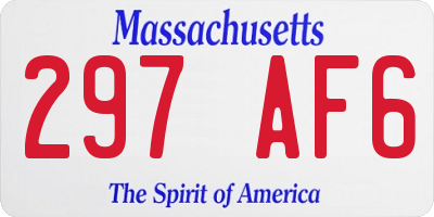 MA license plate 297AF6