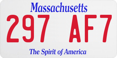 MA license plate 297AF7