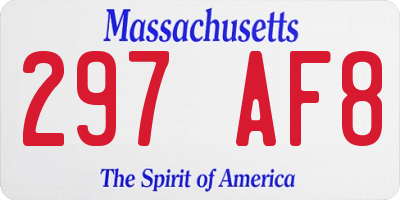 MA license plate 297AF8