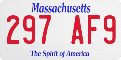 MA license plate 297AF9