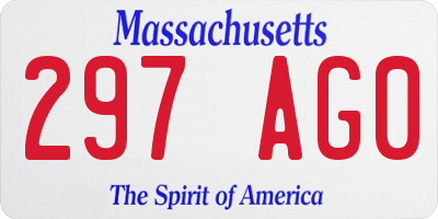 MA license plate 297AG0