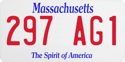MA license plate 297AG1