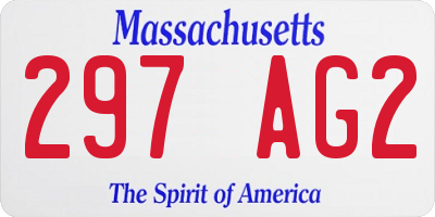 MA license plate 297AG2
