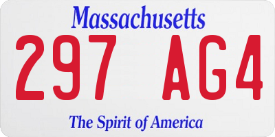 MA license plate 297AG4