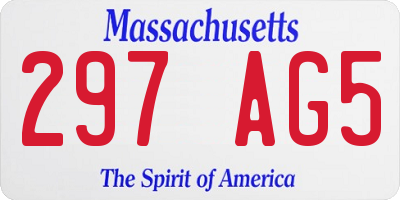 MA license plate 297AG5