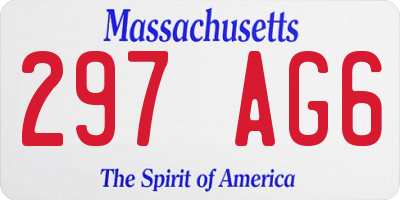 MA license plate 297AG6