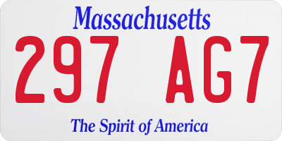 MA license plate 297AG7