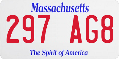 MA license plate 297AG8