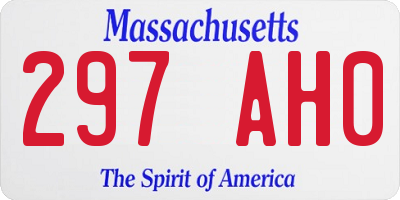 MA license plate 297AH0