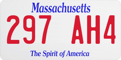 MA license plate 297AH4